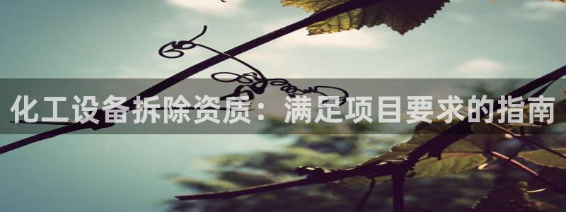 新城平台登录入口官网下载安装：化工设备拆除资质：满